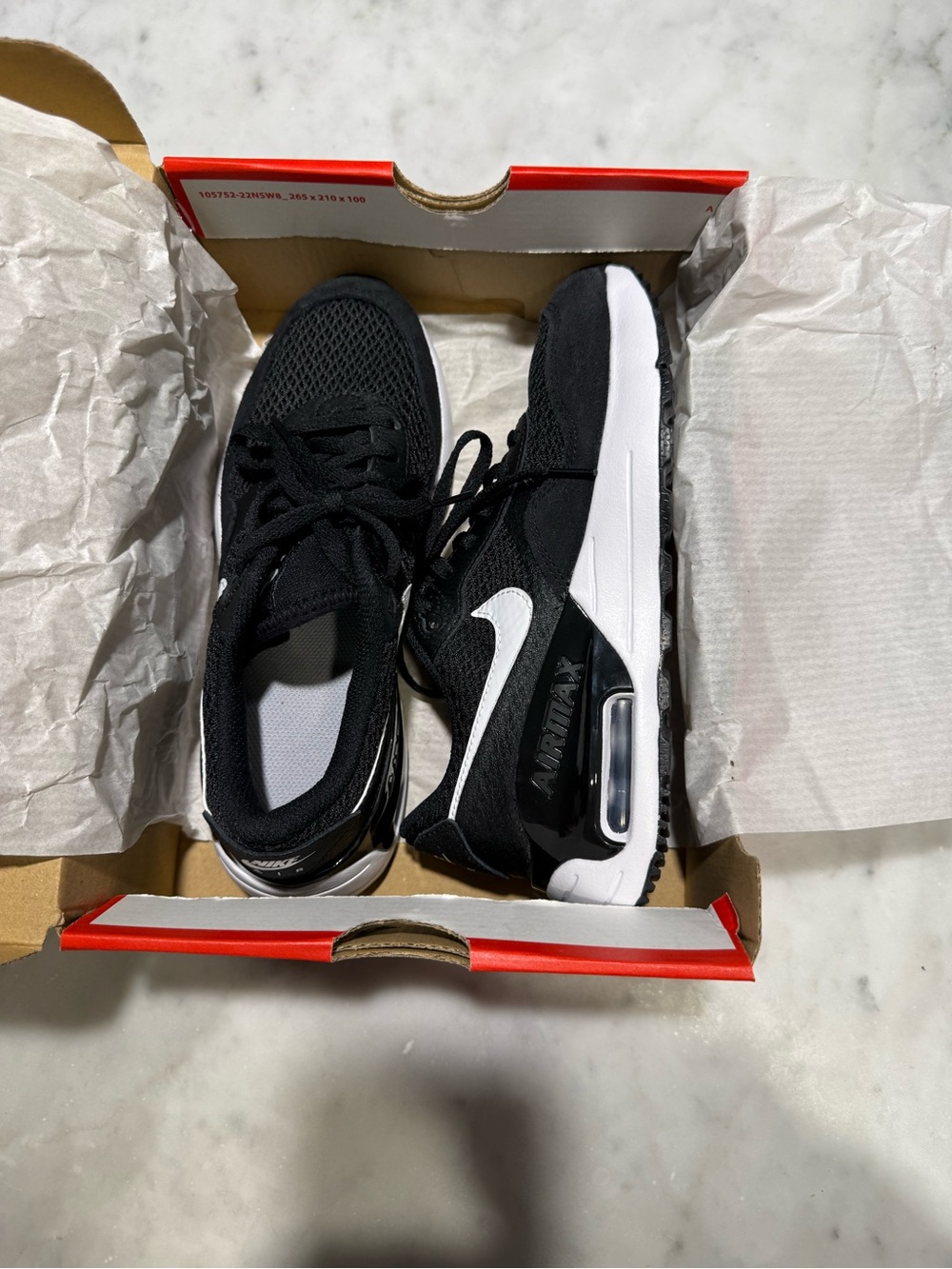 Nike Kids Black and White Air Max Sneakers